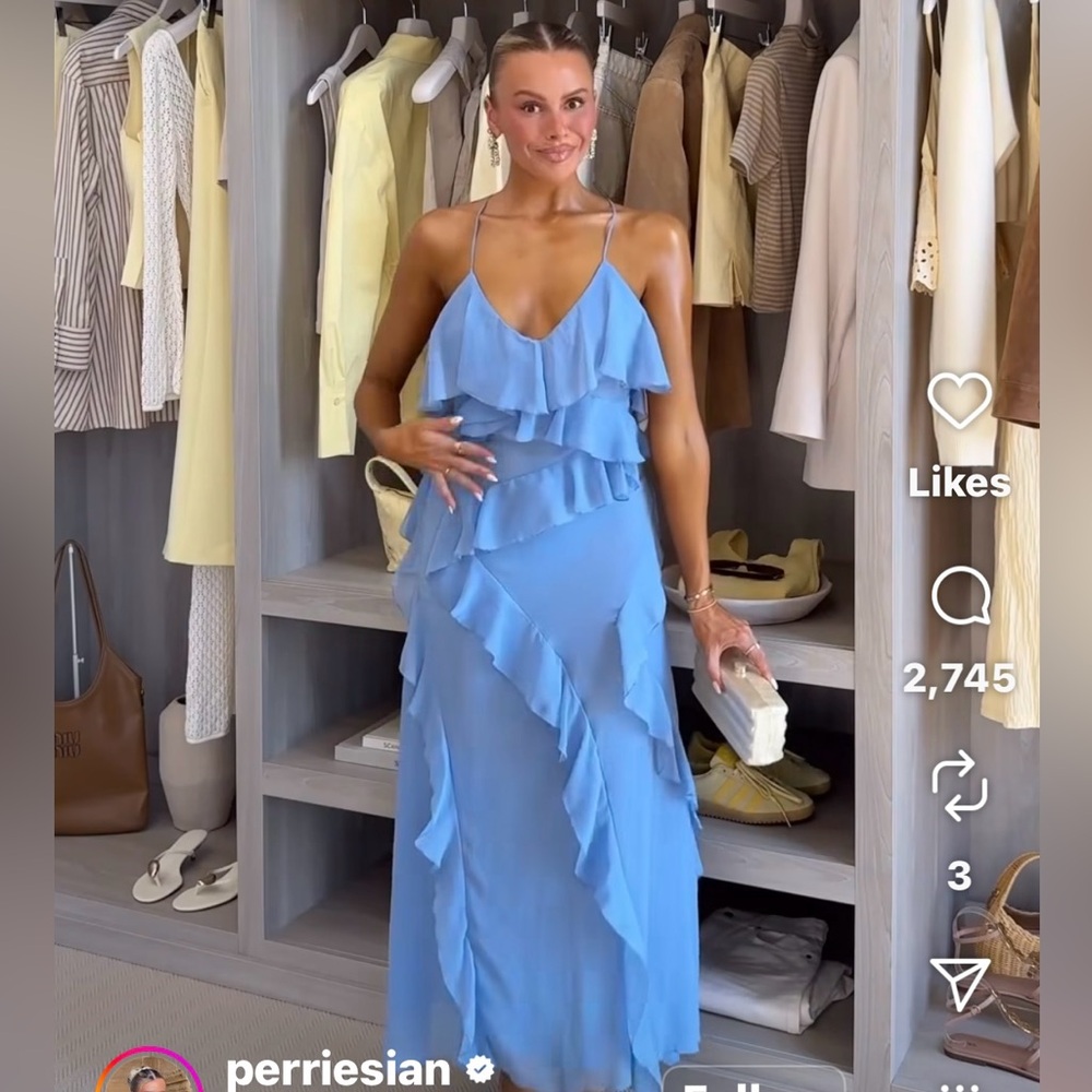 Zara blue ruffled dress
